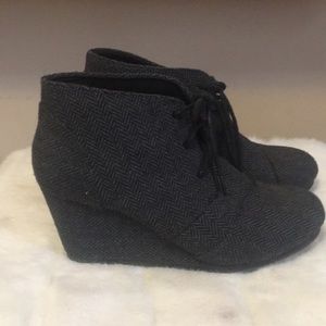 Black and grey booties